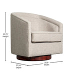 Barrel Accent Chair with 360 Swivel Vinyl Wrapped Base