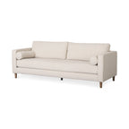Loretta Cream Fabric w/ Solid Wood Frame and Bolster Cushions - 87.9W x 36.2D x 33.8H