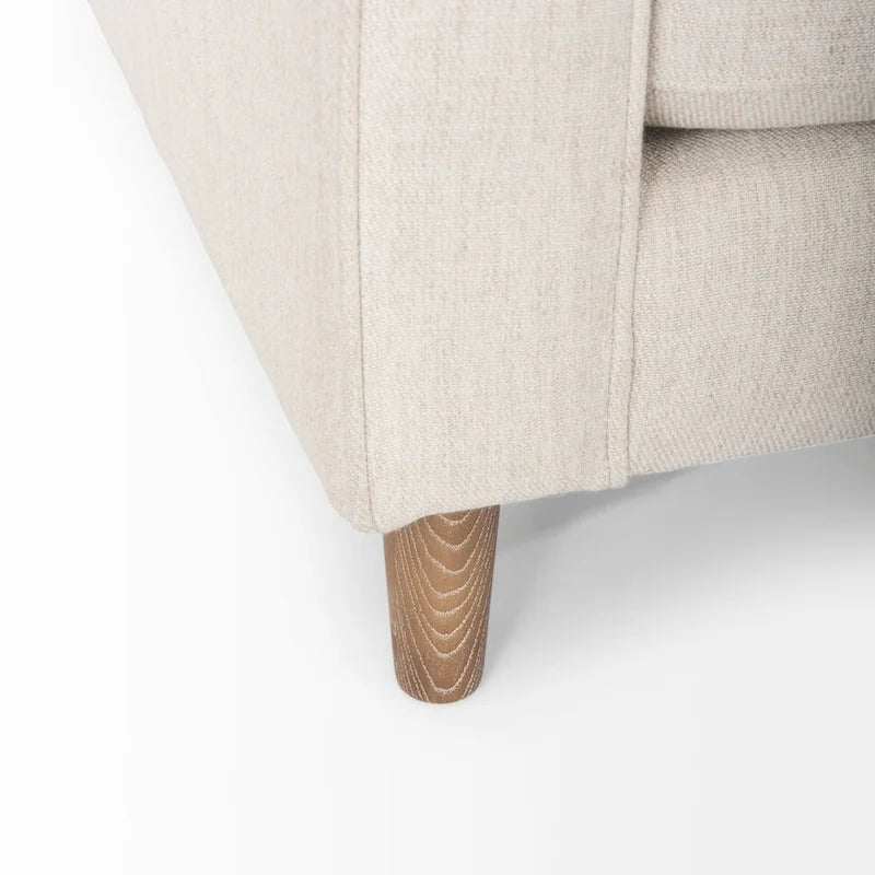 Loretta Cream Fabric w/ Solid Wood Frame and Bolster Cushions - 87.9W x 36.2D x 33.8H