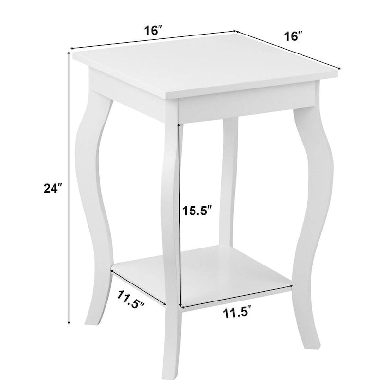 Accent Side End Coffee Table with Storage Shelf