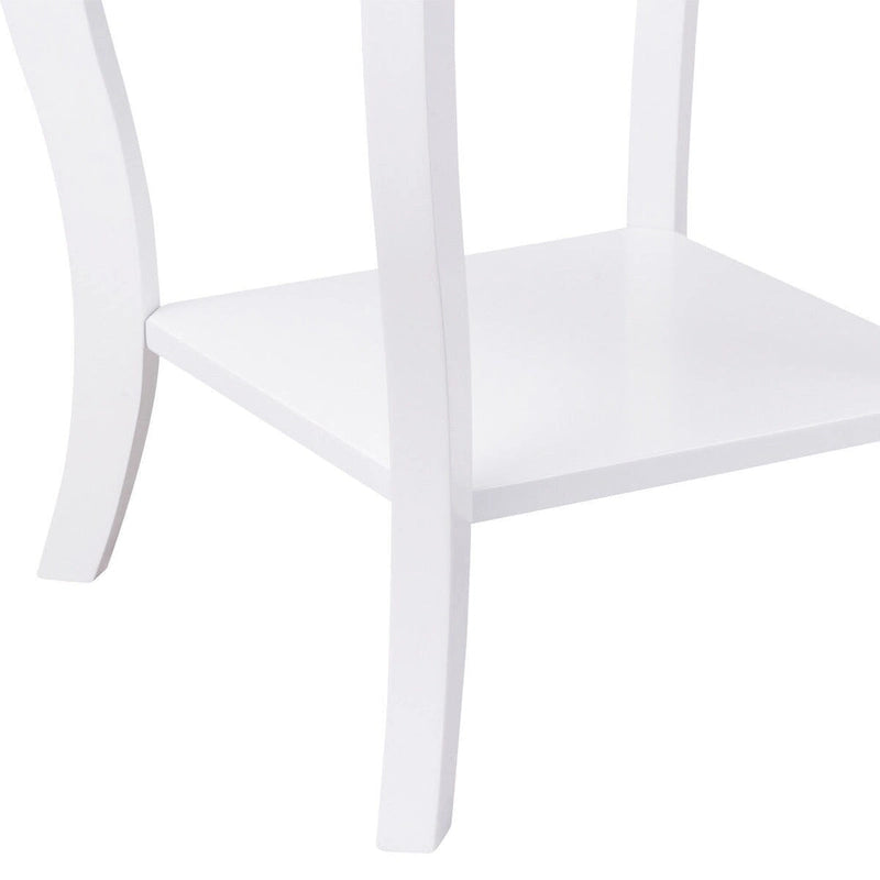 Accent Side End Coffee Table with Storage Shelf