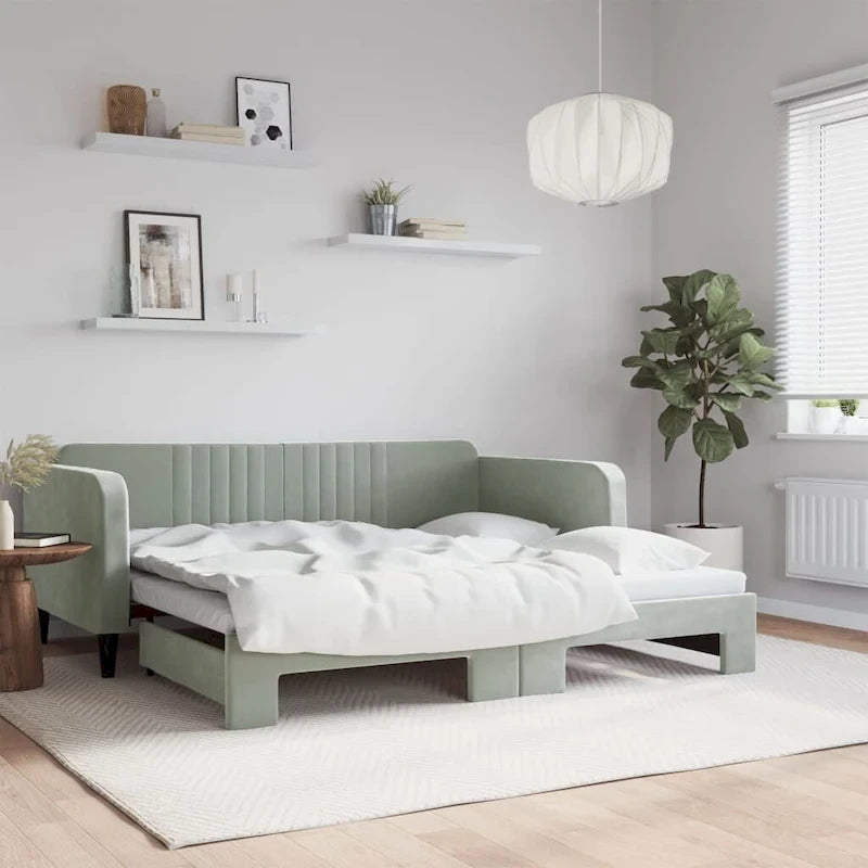 vidaXL Day Bed Upholstered Sleeper Sofa Bed for Bedroom Living Room Velvet