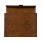27 Brown Two Drawer Nightstand with Bronze Pulls