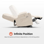 MCombo Medium Dual Motor Power Lift Recliner Chair with Massage and Heat for Elderly People, Faux Leather 7679