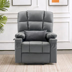 MCombo Medium Dual Motor Power Lift Recliner Chair with Massage and Heat for Elderly People, Faux Leather 7679