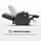 MCombo Medium Dual Motor Power Lift Recliner Chair with Massage and Heat for Elderly People, Faux Leather 7679