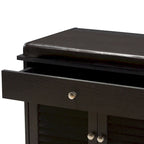 Leo Modern and Contemporary Dark Brown Wood 2-Drawer Shoe Storage Bench - 20.67 High x 47.44 Wide x 15.65 Deep