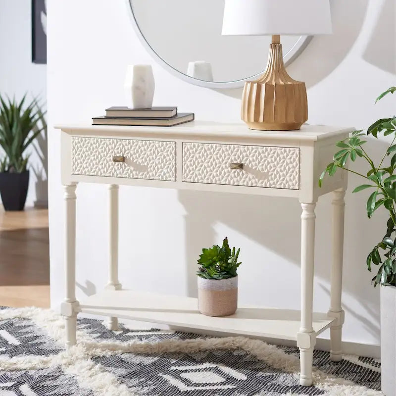 SAFAVIEH Salina 2-Drawer Console Table - 35.5 W x 13 L x 29.5 H - 36Wx13Dx30H