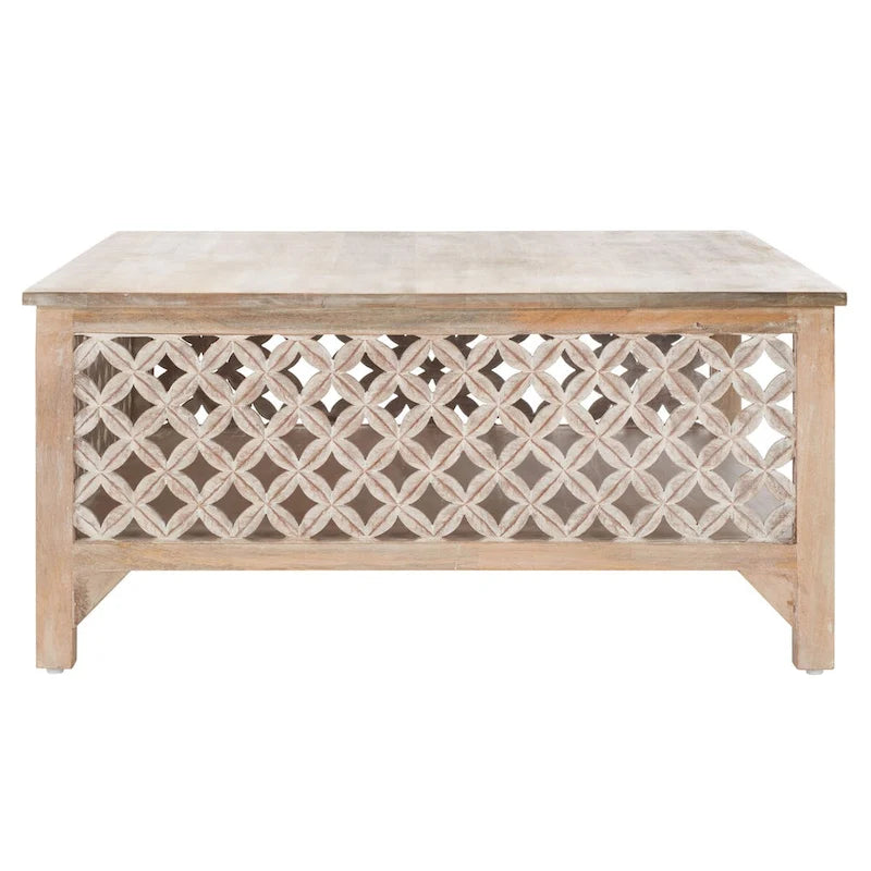 SAFAVIEH Bernardina Square Single Shelf Coffee Table - 34 L x 34 D x 16 H - 34Wx34Dx16H