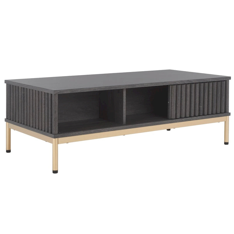 2-Door Storage Coffee Table - 43.7 In. W x 21.5 In. D x 15.4 In. H - 44Wx21Dx15H