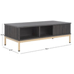 2-Door Storage Coffee Table - 43.7 In. W x 21.5 In. D x 15.4 In. H - 44Wx21Dx15H