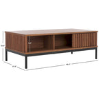 2-Door Storage Coffee Table - 43.7 In. W x 21.5 In. D x 15.4 In. H - 44Wx21Dx15H