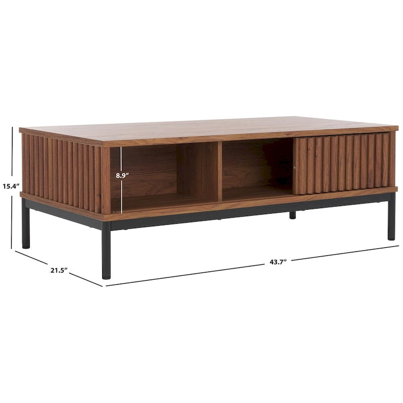 2-Door Storage Coffee Table - 43.7 In. W x 21.5 In. D x 15.4 In. H - 44Wx21Dx15H