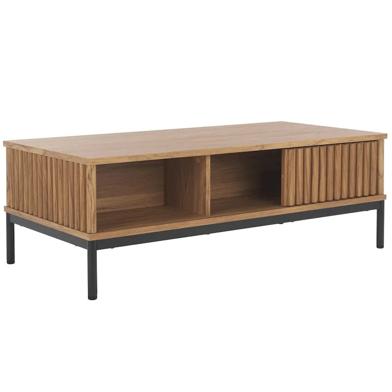 2-Door Storage Coffee Table - 43.7 In. W x 21.5 In. D x 15.4 In. H - 44Wx21Dx15H