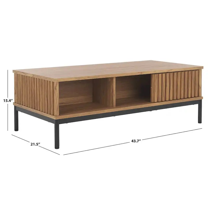 2-Door Storage Coffee Table - 43.7 In. W x 21.5 In. D x 15.4 In. H - 44Wx21Dx15H