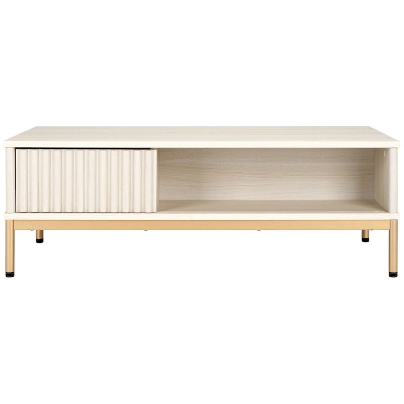 2-Door Storage Coffee Table - 43.7 In. W x 21.5 In. D x 15.4 In. H - 44Wx21Dx15H