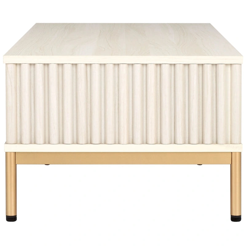 2-Door Storage Coffee Table - 43.7 In. W x 21.5 In. D x 15.4 In. H - 44Wx21Dx15H
