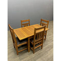 Mission Oak Kitchen Table With 2 Leaves And 4 Oak Dining Chairs