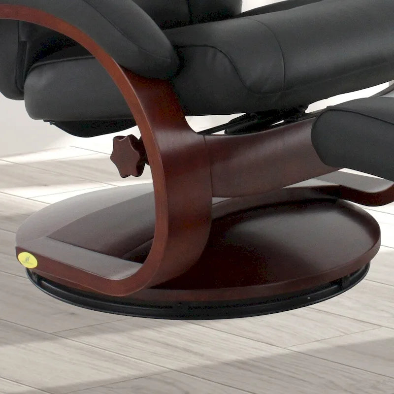Relax-R Hamilton Recliner and Ottoman with Pillow Top Grain Leather