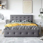 Merax Queen Upholstered Platform Bed with 4 Drawers