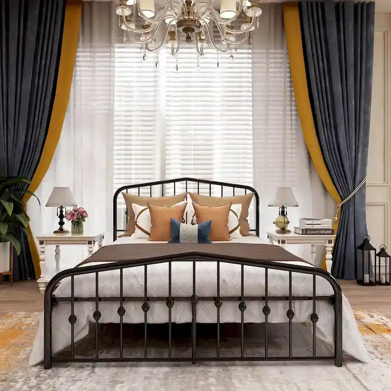Aufank Platform Metal Bed Frame, Iron Slat, Easy Assembly