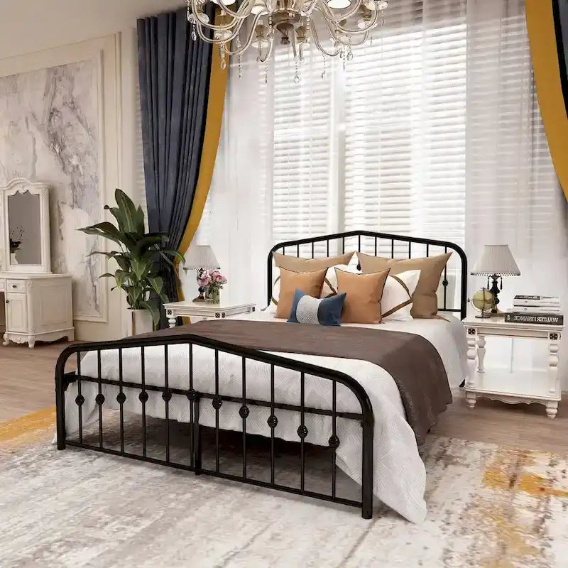 Aufank Platform Metal Bed Frame, Iron Slat, Easy Assembly