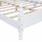 Full Size Wood Platform Bed Frame,Retro Style Platform Bed with Wooden Slat Support