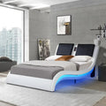 Faux Leather Upholstered Platform Bed Frame, King Size