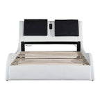 Faux Leather Upholstered Platform Bed Frame, King Size