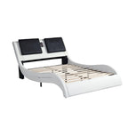 Faux Leather Upholstered Platform Bed Frame, King Size