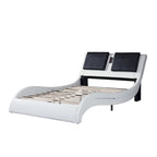 Faux Leather Upholstered Platform Bed Frame, King Size