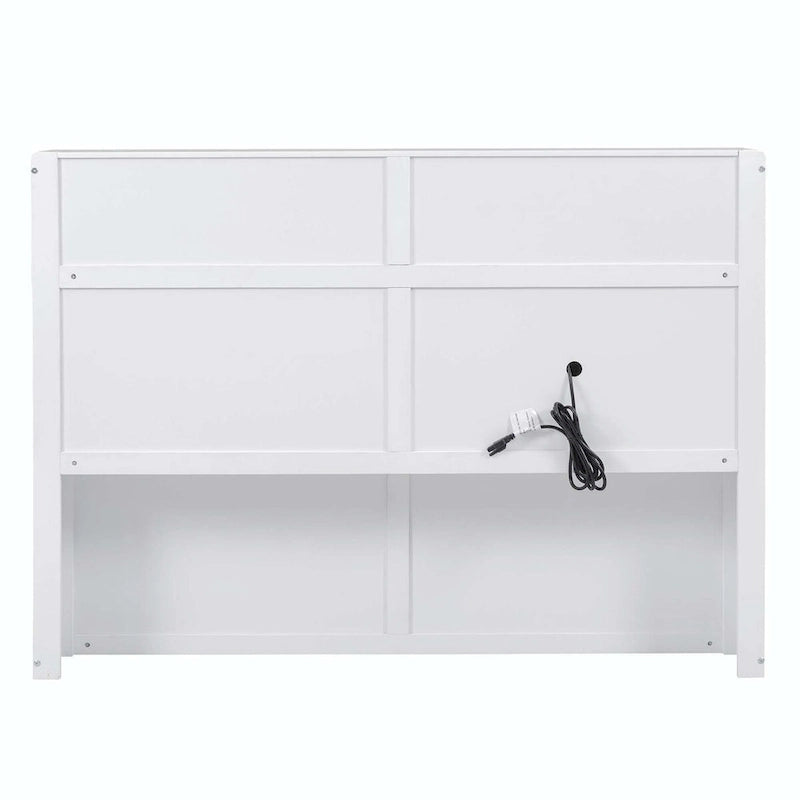 Wood Queen Size Hydraulic Platform Bed with Storage LED Headboard