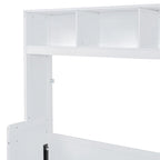Queen Size Murphy Bed Wall Bed with Closet and Drawers,Gray