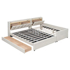Twin XL Size Upholstered Platform Bed with Hydraulic Storage System