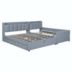 Twin XL Size Upholstered Platform Bed with Hydraulic Storage System