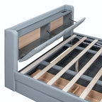 Twin XL Size Upholstered Platform Bed with Hydraulic Storage System