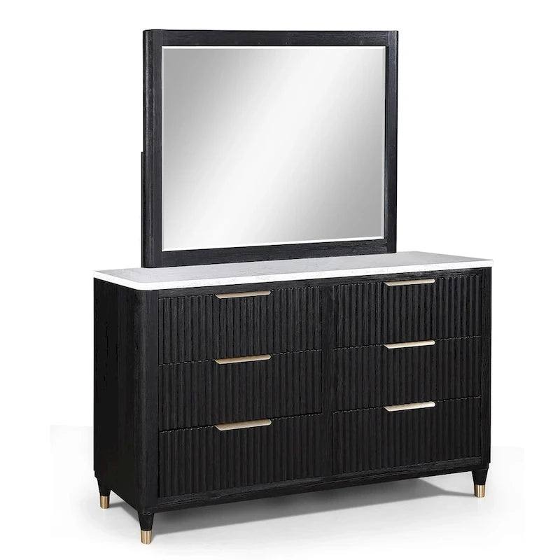 Shelby 4 Piece Black Panel Upholstered Bedroom Set