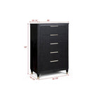 Shelby 4 Piece Black Panel Upholstered Bedroom Set