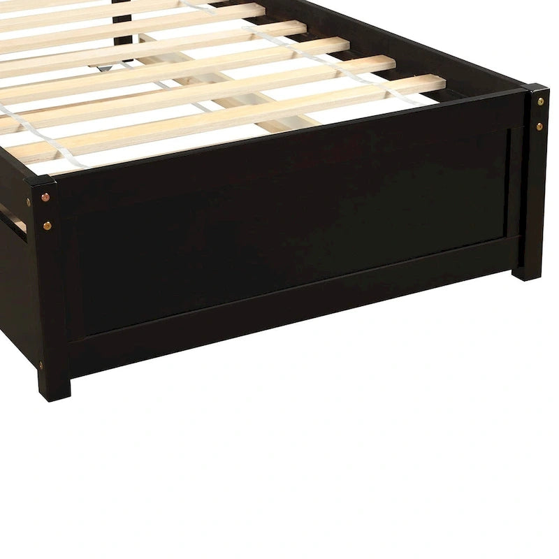 Twin size Platform Bed Wood Bed Frame with Trundle