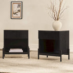 Modern Fluted-Drawer Nightstand (Set of 2)