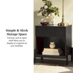 Modern Fluted-Drawer Nightstand (Set of 2)