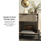 Modern Fluted-Drawer Nightstand (Set of 2)