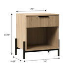 Modern Fluted-Drawer Nightstand (Set of 2)