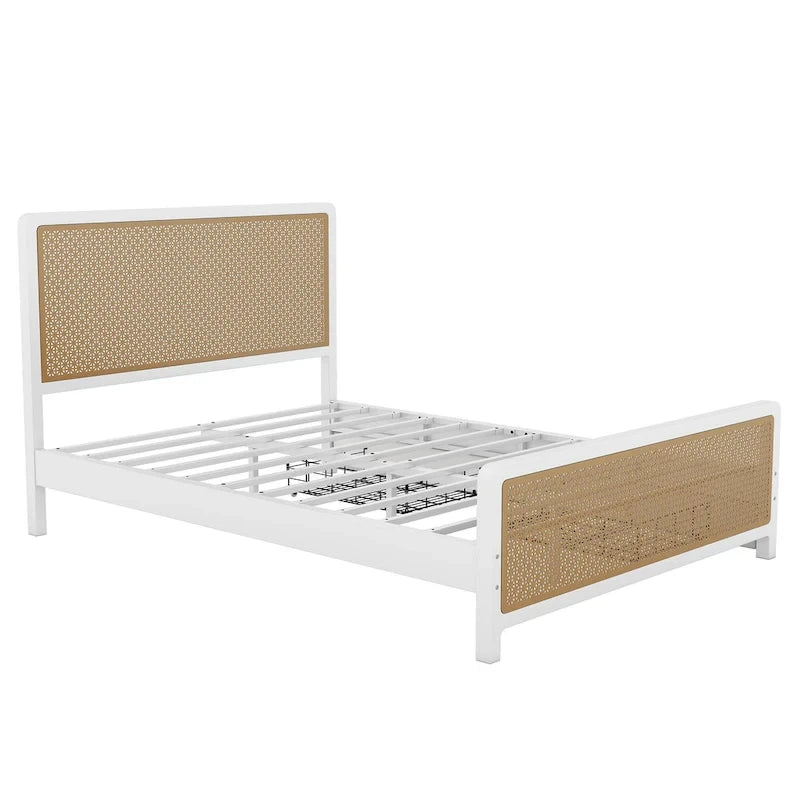 Queen Size Metal Platform Bed with 2 Drawers