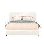 Christopher Knight Home Valle Queen Sized Boucle Upholstered Platform Bed with Drawers, Ivory