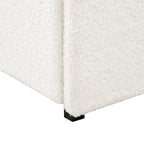 Christopher Knight Home Valle Queen Sized Boucle Upholstered Platform Bed with Drawers, Ivory