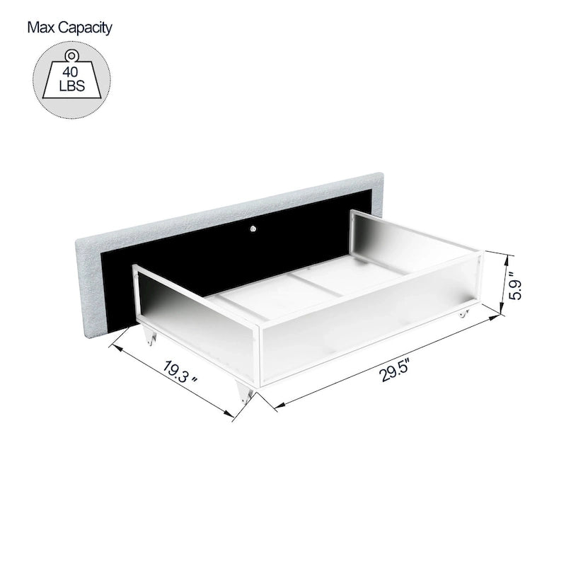 Christopher Knight Home Valle Queen Sized Boucle Upholstered Platform Bed with Drawers, Ivory