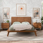 Furniture of America Beau Midcentury Low Profile Wood Platform Bed