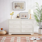 Modern 3 Drawer Bedroom Chest of Drawers with 6 Drawers Dresser, Clothes Organizer -Metal Pulls,47.6L x 15.7W x 28.9H
