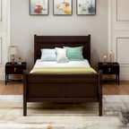 Twin/Full/Queen Wood Frame Sleigh Bed with Footboard